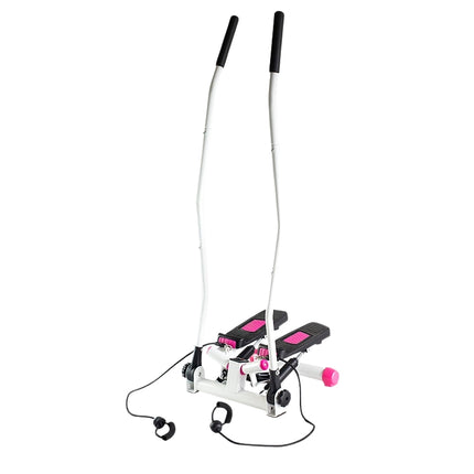 Stepper with Movable Arms and Ropes, Pink-White