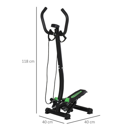 Stepper with handle, resistance bands, LCD display, steel