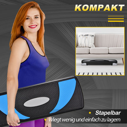 Light blue Aerobic Stepper, adjustable height, 150 kg capacity