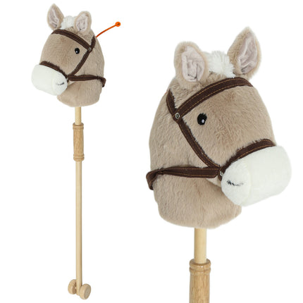 Stick Horse with Sound, Wheels – Kids 24+ Months, Gray