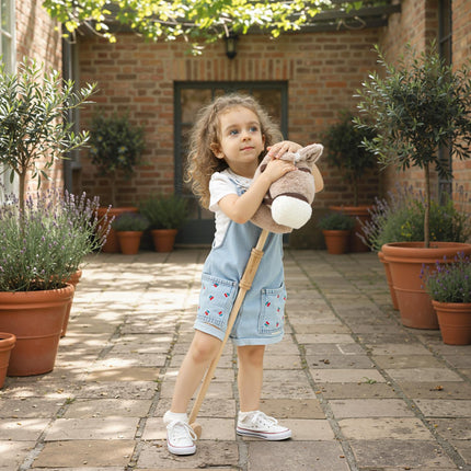 Stick Horse with Sound, Wheels – Kids 24+ Months, Gray