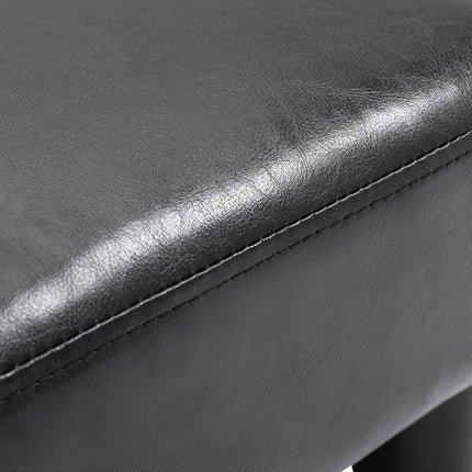Black Chesterfield stool in artificial leather - 40x30x24cm