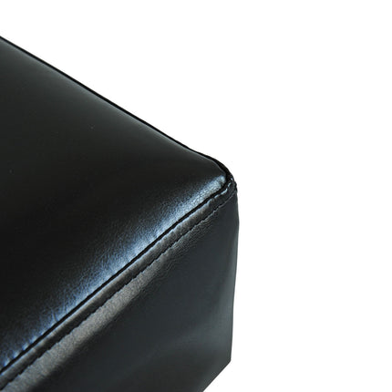 Black Chesterfield stool in artificial leather - 40x30x24cm