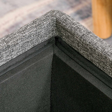 Stool with storage - Covered dark gray linen, 42x42x41 Cm