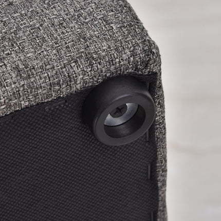 Stool with storage - Covered dark gray linen, 42x42x41 Cm
