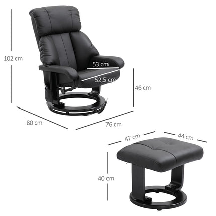 Black massage stool - 76x80x102 cm Adjustable height