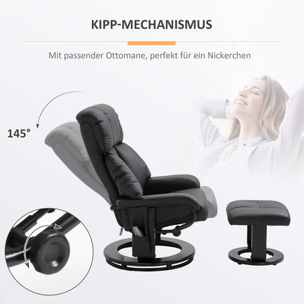 Black massage stool - 76x80x102 cm Adjustable height