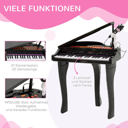Musical children's stool - black, durable and comfortable
