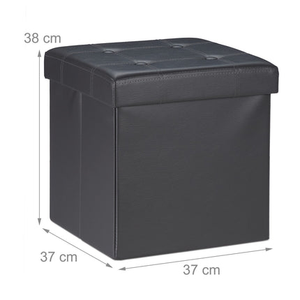 Stool in artificial leather with storage space