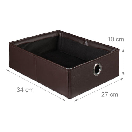 Stool in imitation leather with 2 compartments