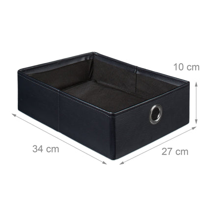 Stool in imitation leather with 2 compartments