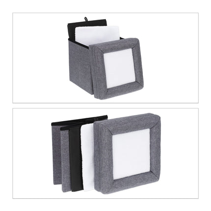 Stool with cat hole in grey