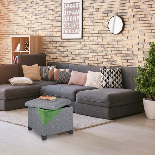 Stool with padding in gray