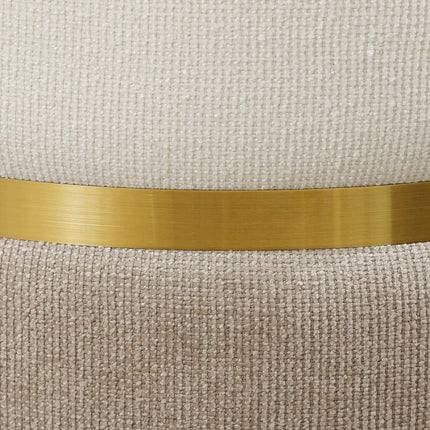 Stool with storage space Stool with lid, metal ring, two-tone design 36 x 36 x 44 cm Cream white