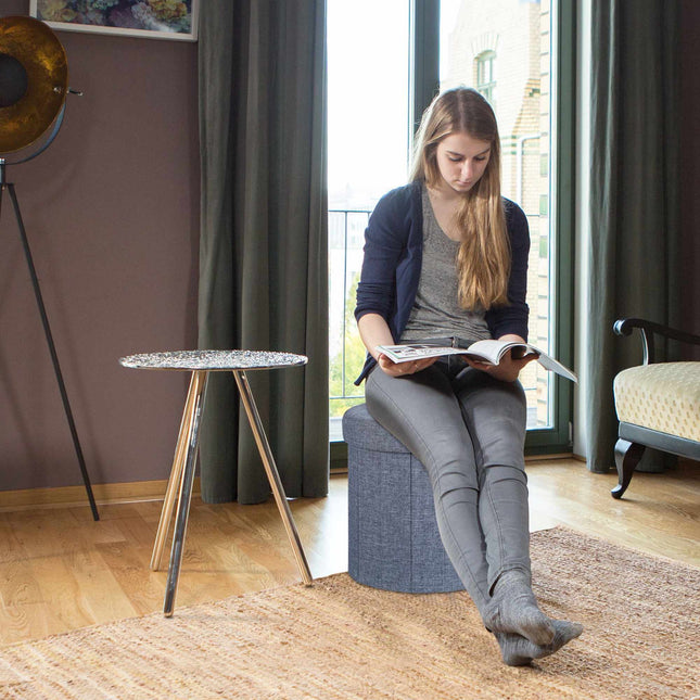 Stool with storage space size L round