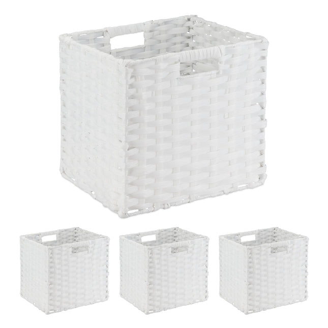 Storage Baskets Set of 4 – Durable Plastic Organisers