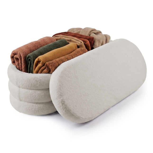 Storage Bench, Teddy Fabric Upholstery – Padded Seat