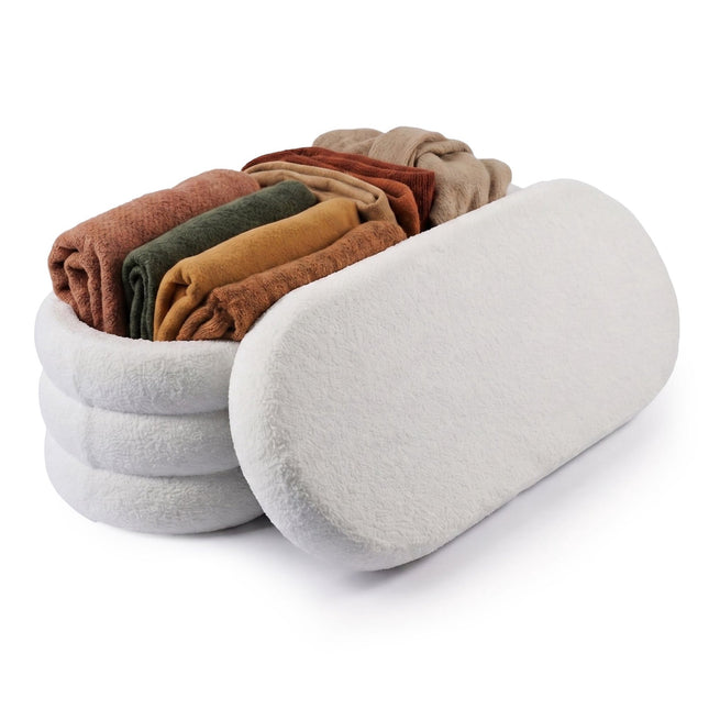 Storage Bench in Teddy Fabric – Upholstered, Padded Seat