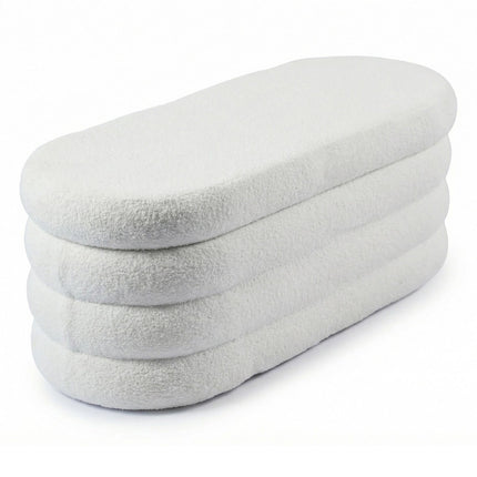 Storage Bench in Teddy Fabric – Upholstered, Padded Seat