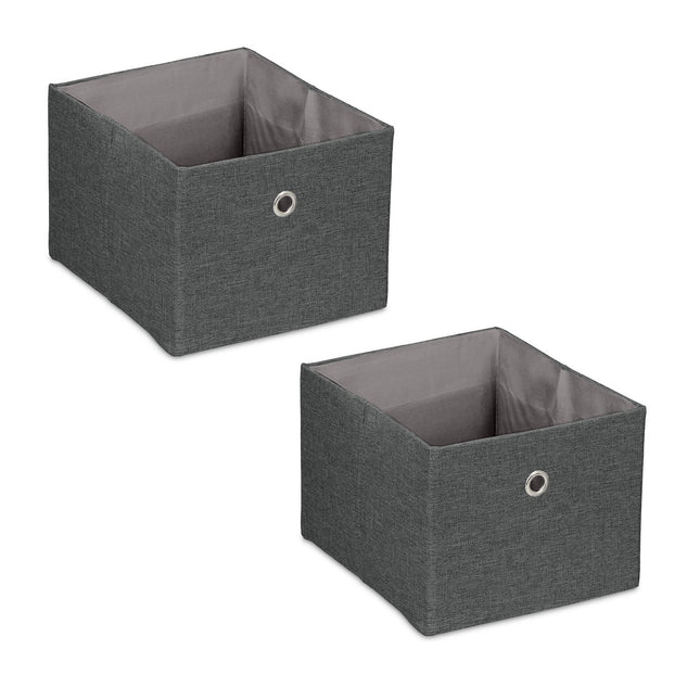 Storage Boxes Set of 2 – Multi-Color Fabric Organizers