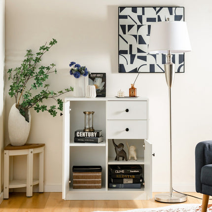 Storage Cabinet, 2-Door 2-Drawer, Adjustable Shelves