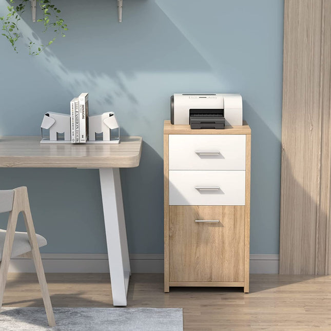 Storage Cabinet, 2 Drawers and Door, 40 x 30 x 77.5 cm