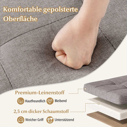 Storage Ottoman with Linen Fabric, 53.5L, Beige, 45cm