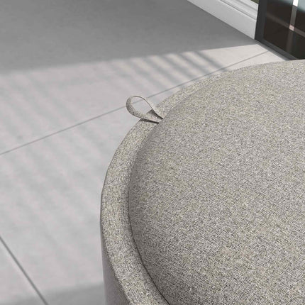 Storage Ottoman with Tray, Light Grey, Linen Look, 56x56x42 cm