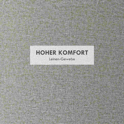 Storage Ottoman with Tray, Light Grey, Linen Look, 56x56x42 cm