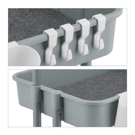 Storage Trolley with Felt Inserts, 3-Tier Shelves