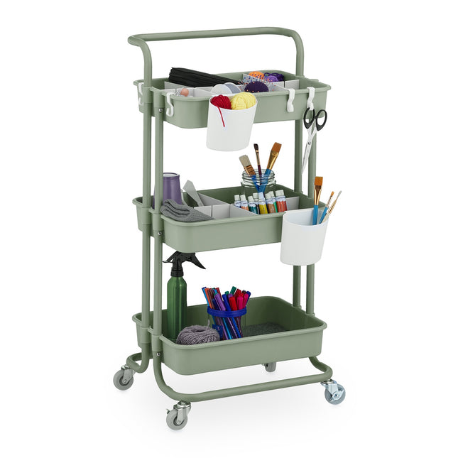 Storage Trolley with Felt Inserts and Accessories