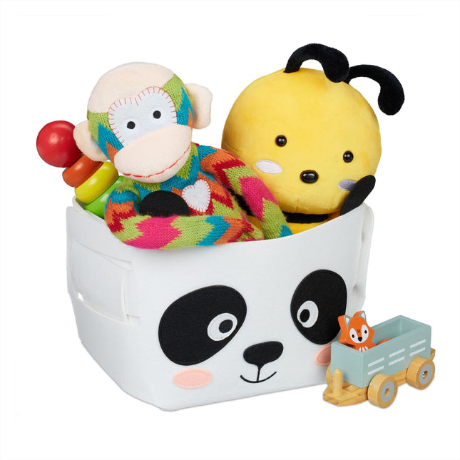 Storage basket in felt with animal motifs