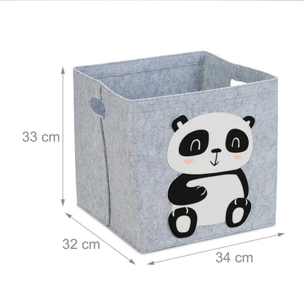 Storage basket in felt with animal motifs