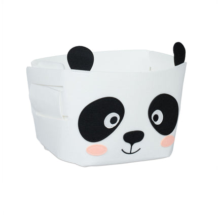 Storage basket in felt with animal motifs