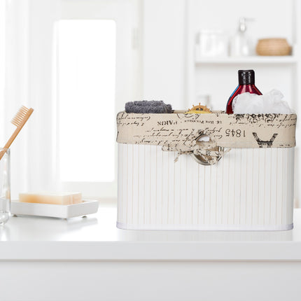 Storage basket in white bamboo