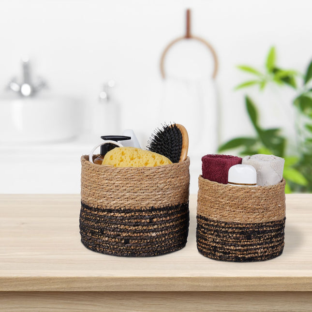 Storage baskets, set of 3, seaweed