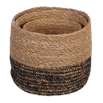 Storage baskets, set of 3, seaweed