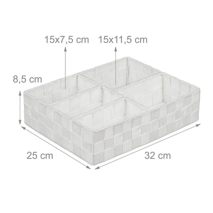 Storage basket with 5 compartments