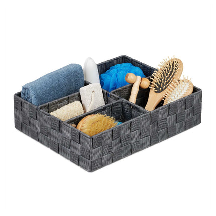 Storage basket with 5 compartments