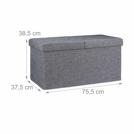 Storage bench with hinged lid