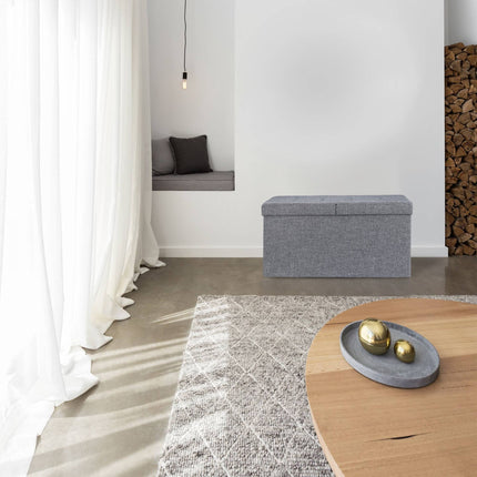 Storage bench with hinged lid