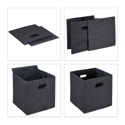 Storage box in anthracite Set of 4