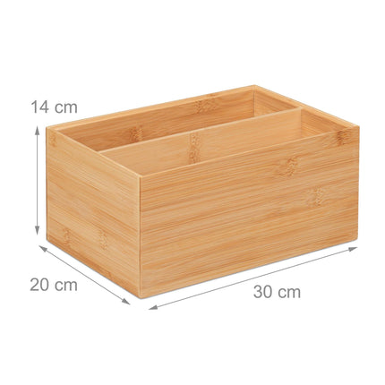 Storage box in bamboo 2 compartments
