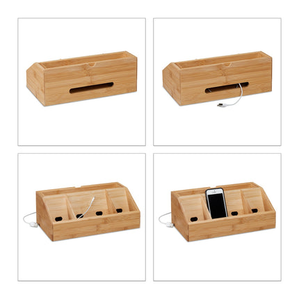 Storage charging station bamboo