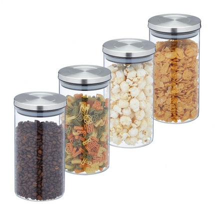 Storage jars in sets of 4 1000 ml