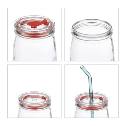Storage jars with lids in sets of 4