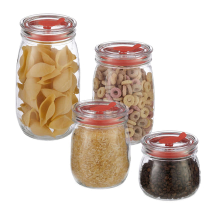 Storage jars with lids in sets of 4