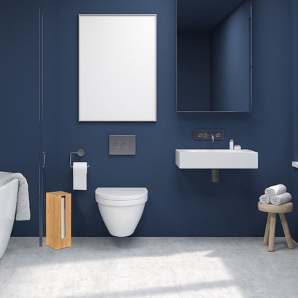 Storage of toilet rolls in bamboo