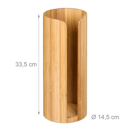 Storage of toilet rolls in bamboo