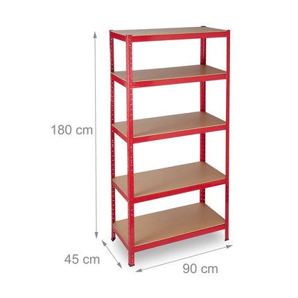 Storage shelf 1325 kg red